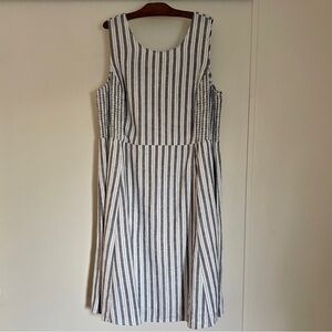 Penningtons Striped Sleeveless Linen Dress 26 NWT